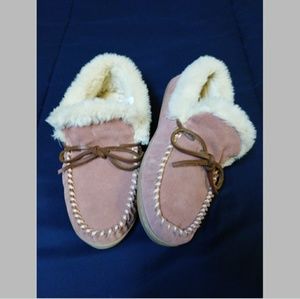J. Crew Suede Shearling Slippers